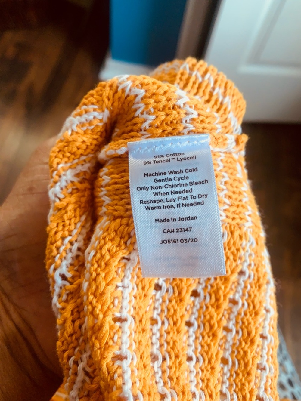 Talbots Orange and White Striped Crewneck Sweater - Picture 4 of 4